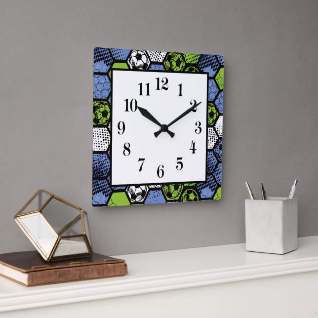 Horloge murale balle de football (Bureau)