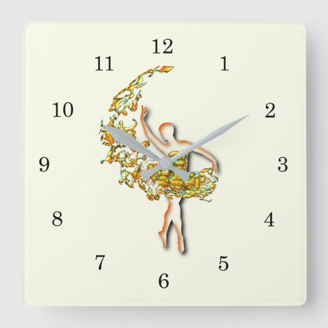 Horloge murale Ballerina - Feu Ballet Danseuse Fil (Recto)