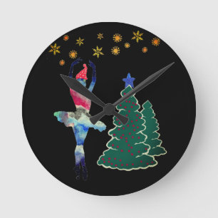 Horloge murale Ballerine Nouvel An (moyenne)