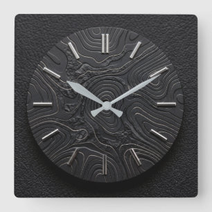 Horloge murale basalte noir + cadran de style arge