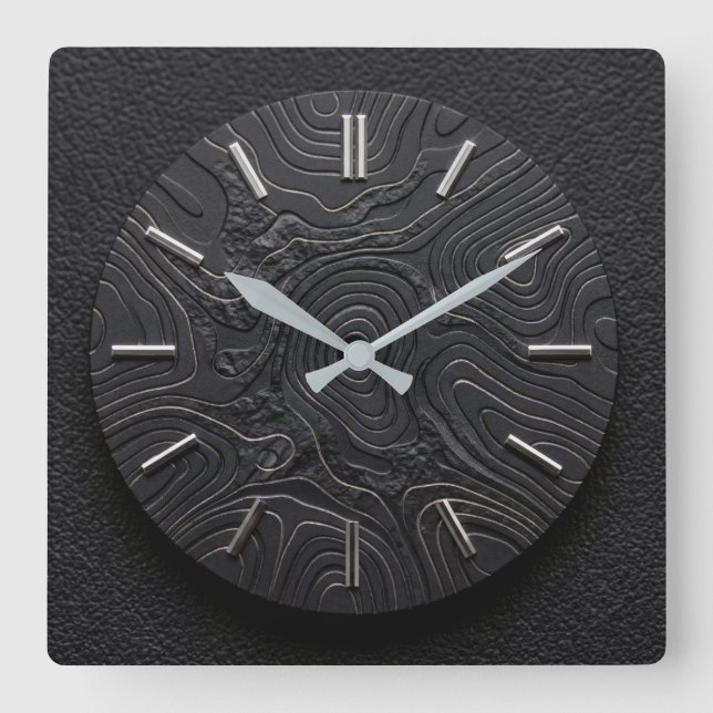 Horloge murale basalte noir + cadran de style arge (Recto)