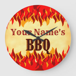 Horloge murale BBQ à braises personnalisée avec fl
