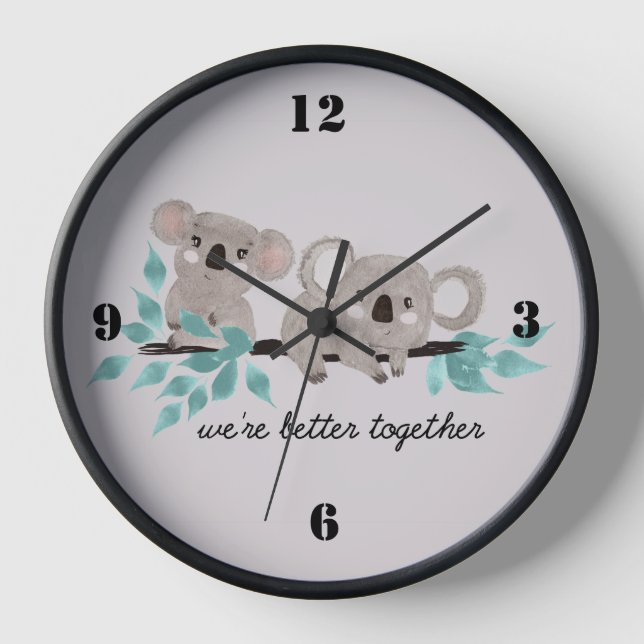 Horloge murale bébé koalas (Recto)