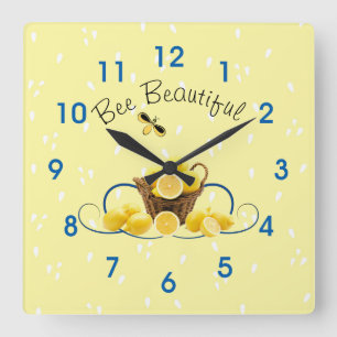 Horloge murale Bee Beautiful, carré en acrylique d