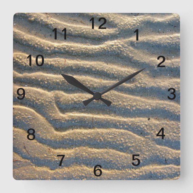 Horloge murale beige plage sableuse (Recto)
