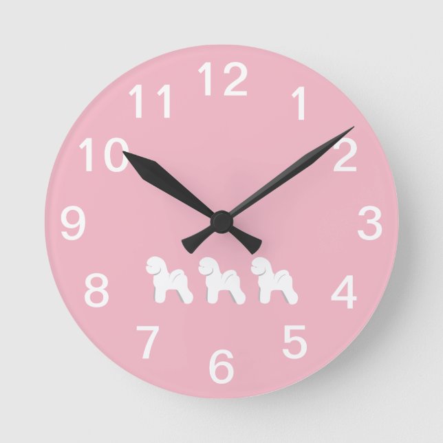 Horloge murale Bichon personnalisable (Recto)