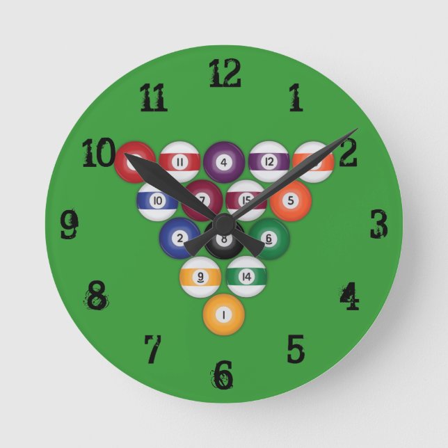 Horloge murale Billard / Boules de billard (Recto)