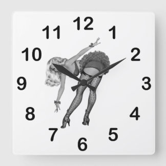 Horloge murale Black White PinUp Girls (19)