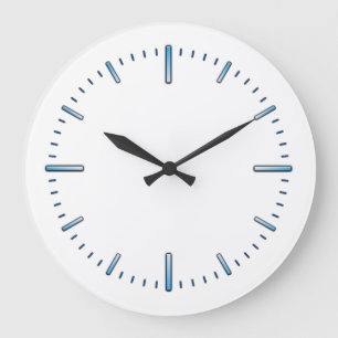 Horloge murale blanche et bleue sans chiffres de d