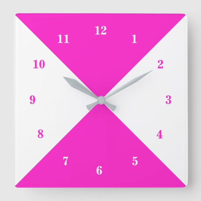 Horloge murale blanche et rose (Recto)