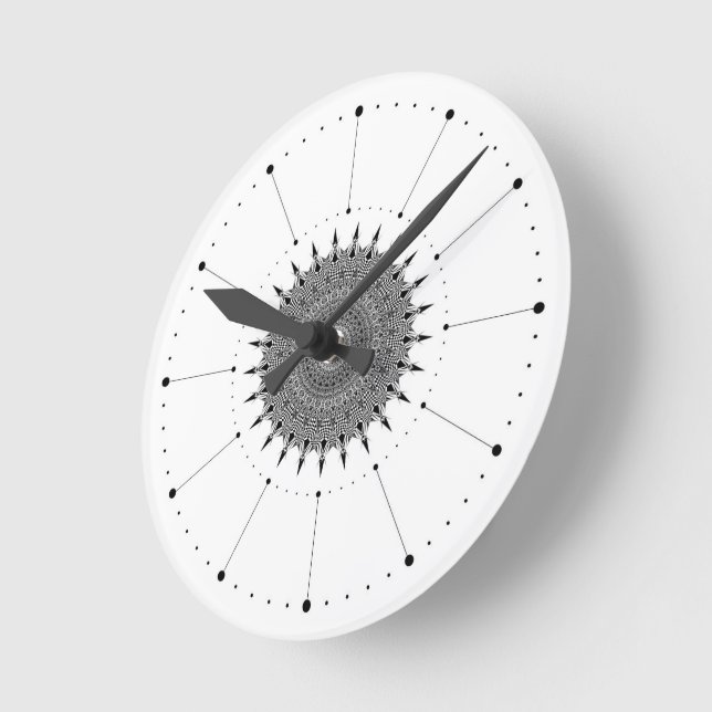 Horloge murale blanche minimaliste sans nombre (Angle)