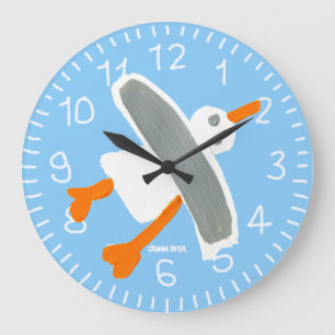 Horloge murale bleu-clair de mouette de tinctorial