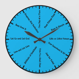 Horloge murale bleu des alcooliques anonymes 12 ét