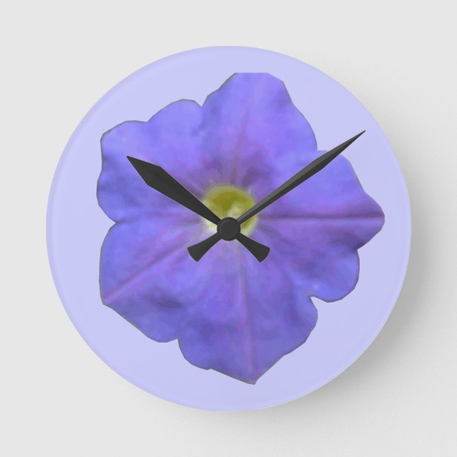 Horloge murale bleu Petunia (Recto)