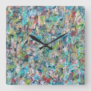 Horloge murale bleue