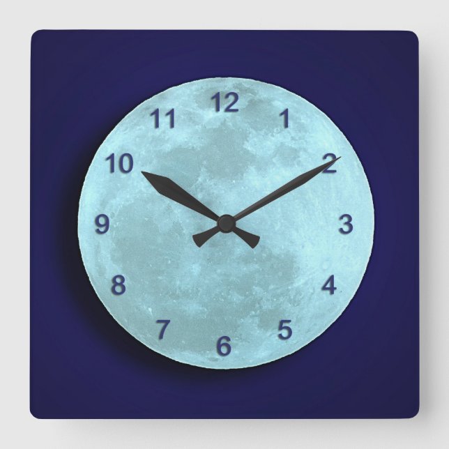Horloge murale bleue de Pleine lune (Recto)