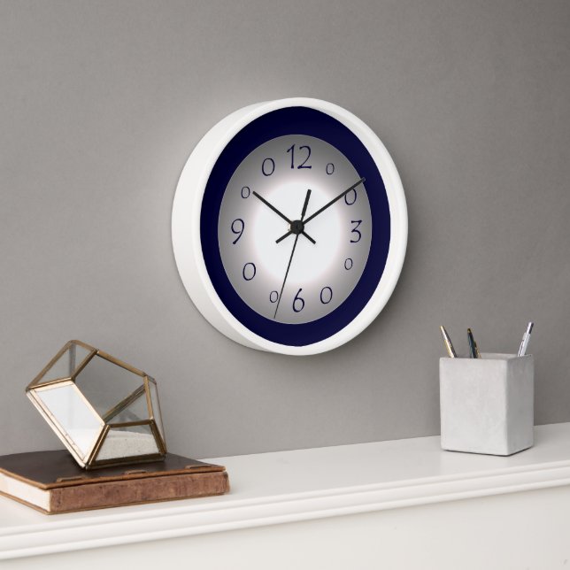 Horloge murale bleue et blanche atmosphérique (Bureau)