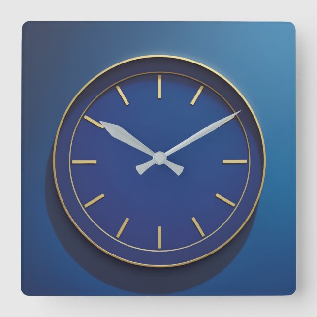 Horloge murale bleue moderniste (Recto)
