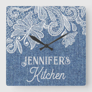 Horloge murale Blue Jean Kitchen
