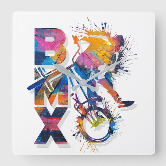 Horloge murale Bmx colorée (Recto)