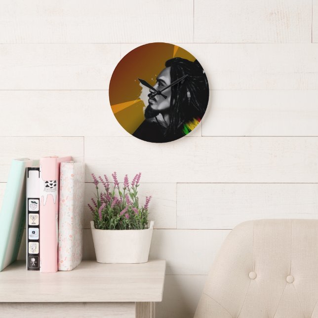 Horloge murale Bob Marley (Salle de lecture)