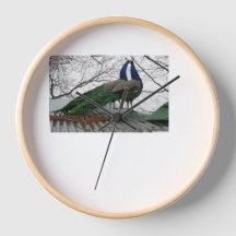 Horloge murale, Bois naturel rond de 10 po