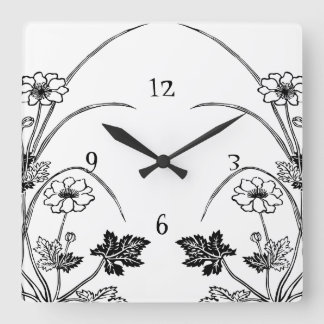 Horloge murale botanique Art nouveau