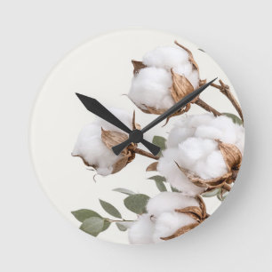 Horloge murale botanique en coton de ferme Neutre