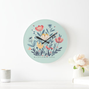 Horloge murale botanique florale boho Wildflower S