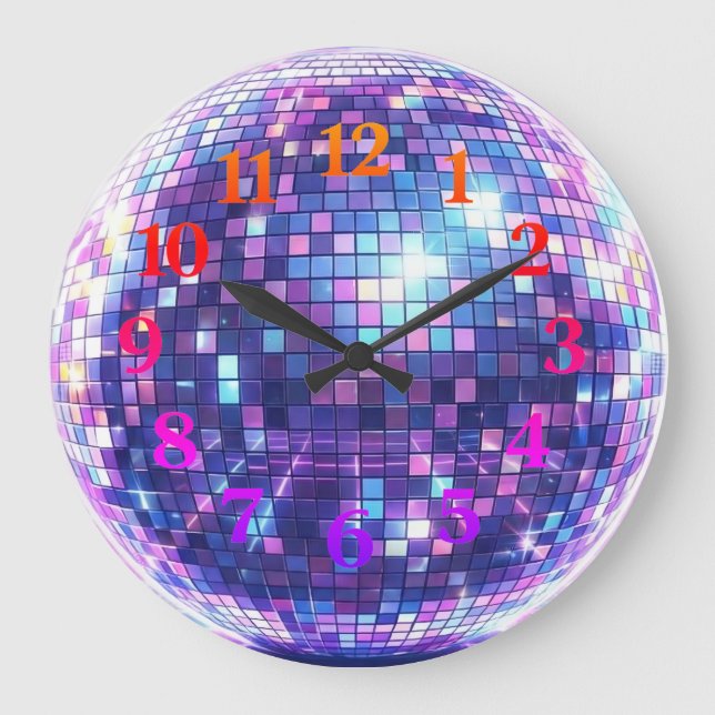 Horloge murale boule disco | Personnalisable  (Recto)