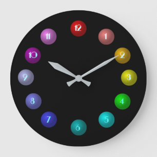 Horloge murale boules colorées