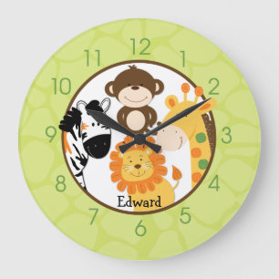 Horloge murale Bright Safari Jungle
