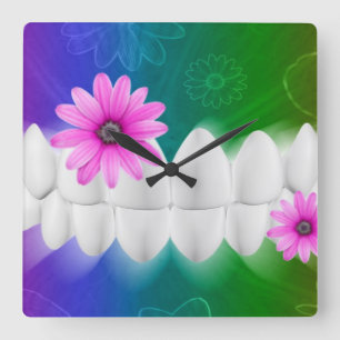 Horloge murale brillante blanche de dentiste de