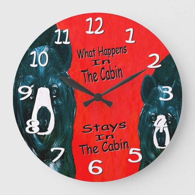 Horloge murale cabine ours noir (Recto)