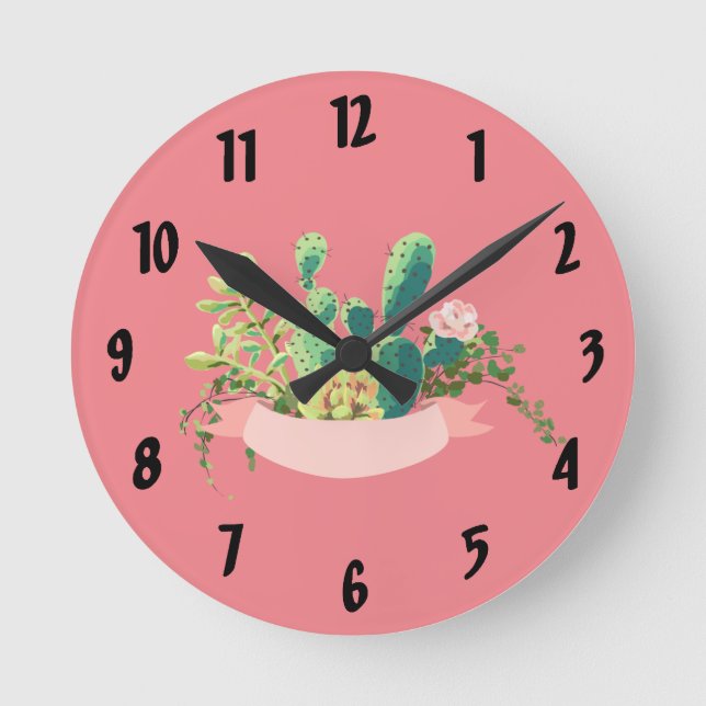 Horloge murale Cactus de Bohême Succulents Cact de (Recto)