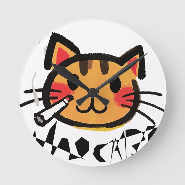 Horloge murale, Cadre en bois naturel rond de 10 p (Recto)