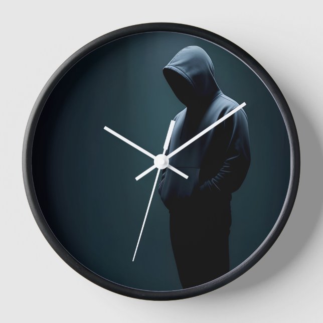 Horloge murale, Cadre en bois naturel rond de 10 p (Recto)