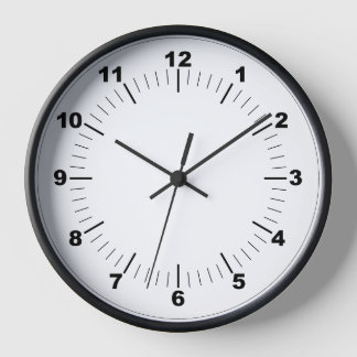 Horloge murale, cadre en bois noir rond de 25 cm