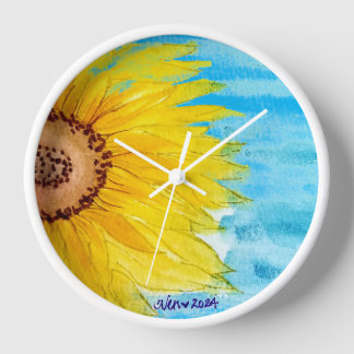 Horloge murale, cadre rond en bois noir de 10 pouc