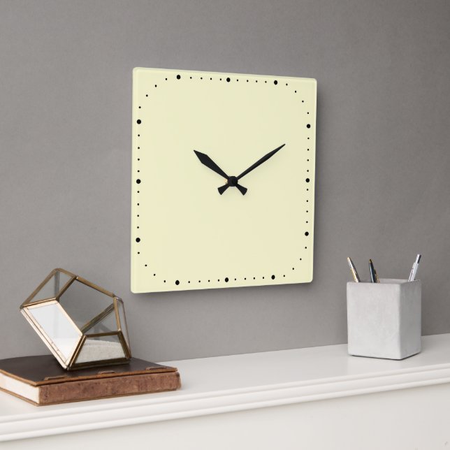 Horloge murale Carré Crème sans chiffres (Bureau)