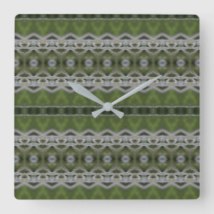 Horloge murale carré dans un MIx de Grey et Greens