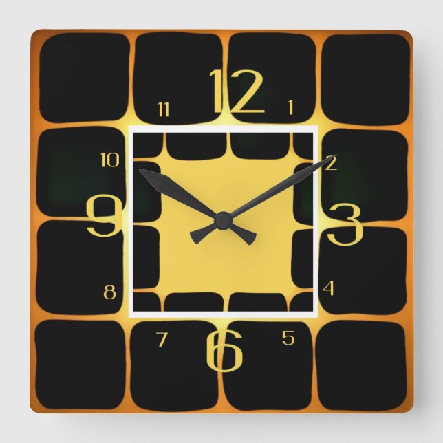 Horloge murale carré d'art moderne (Recto)
