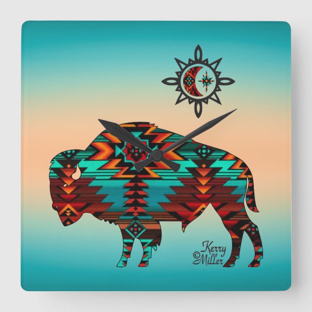 Horloge murale Carré de Buffalo Sud-Ouest (Recto)