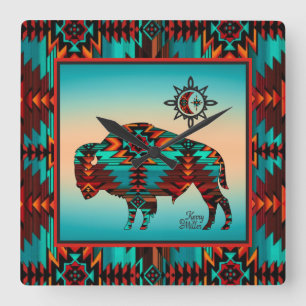 Horloge murale Carré de Buffalo Sud-Ouest