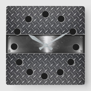 Horloge murale Carré en acier