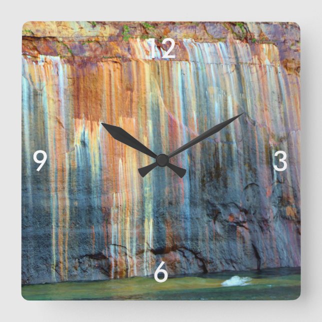 Horloge murale carré/tons terre (Recto)
