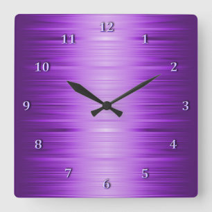 Horloge murale Carré violet violet ombragé