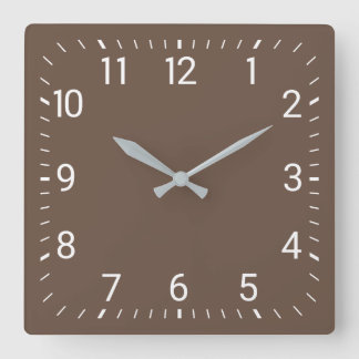 Horloge murale carrée Brown