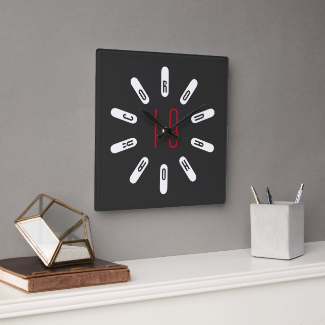 Horloge murale carrée CANULAR CORONA 19 (Bureau)