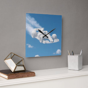 Horloge murale carrée d'art céleste F1 réelle